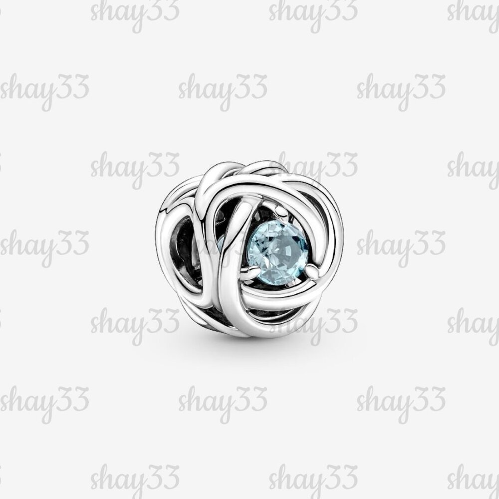 Pandora March Sea Aqua Blue Eternity Circle Charm